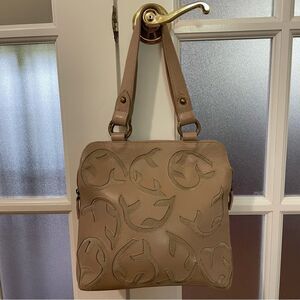 Hidesign Leather/Suede Tooled Cut-Out Tote Handbag